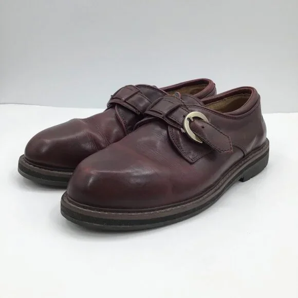 Vintage Men's 11 Toulon Amazonas Burgundy Shoes Monk Strap Leather Punk Gothic - Picture 4 of 13